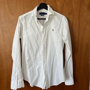 Ralph Lauren classic fit white button down shirt size 6